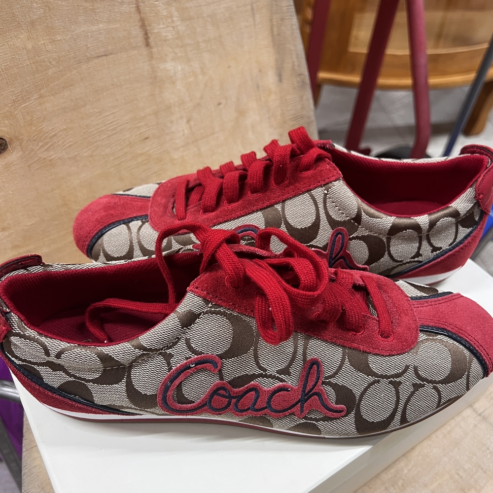 Coach Red and Brown Sneakers - Picture 7 of 10